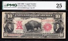 Awesome Bold   Crisp Vf  1901  10  bison  Us Legal Tender Note  Pmg 25  82813