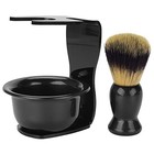 3-in-1 Shaving Brush Kit Includes Badger Hair Shaving Brush Shaving Bowl Razor 
