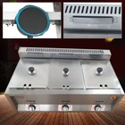 3 Pans Food Warmer Steam Buffet Counter-top Gas Fryer Steam Table Commercial 6l