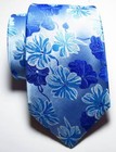 New Classic Floral Blue White Jacquard Woven 100  Silk Men s Tie Necktie