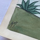 Vintage Mexican Folk Art Watercolor Painting Signed Jesus Rodriguez Pottery