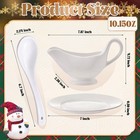 Tessco For You 1 Set 14 Oz White Ceramic Gravy Boat With Saucer Ladle