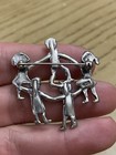 Vintage Sterling Silver 925 Tested Estate Acquired Kids Round Brooch Pin