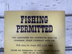 Vtg Fishing Permitted Walk Along Strem Pohopoco Rod   Gun Club Property Sign