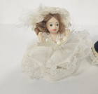 Lot Of 4 Vintage Dollhouse Miniature Sitting Dolls Victorian Porcelain
