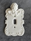 Vtg 3d Victorian Style Cherub W wings Single Light Switch Wall Cover Ceramic 7 