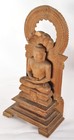Antique Hindu Jain God Mahaveer Buddha 5 Hood Cobra Beautiful Carved Sandalwood