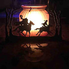 Headless Horseman Statue Metal Artwork Halloween Village Decor Figurine