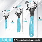 Shall 3 Pc Adjustable Wrench Set 10 8 6 Inch Cr-v Steel Wrench With Cushion Grip