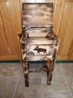 Moose Rustic End Table Nightstand Side Table Solid Wood Handmade And Handpainted
