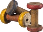 Vintage Small Wood Wooden Spool Rustic Textile Bobbin Decor Handmade 3 5 