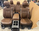 2011-2016 Ford F250 f350 Front   Rear Seat Set W  Console  Platinum Pecan