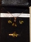 Green Amethyst Jewelry Set Silver  Ring   Necklace And Earrings 925 Hsn Vintage 