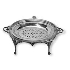 Antique Silverplate Buffet   Bun Warmer Chafing Dish With Retractable Dome Lid