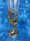  rare Mint Vintage 1990 James Lane Casey Pewter Dragon Glass Flute Perth Pewter 