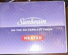 Nib Sunbeam On-the-go Cordless Heated Microplush Throw Blanket 50x60in Gray