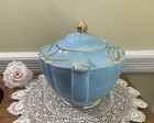 Vintage Sadler Teapot Sky Blue Aladdins Lamp Gold Gilt Leaves England 1950s