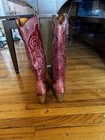 Frye Red Western Equestrian Boots Tall Embroidered Decorative Stitching