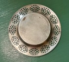 Vintage 1960s Wma Rogers Silver Plate Round Dish W  Reticulated Edge 