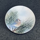 Norman Brumm Baby Bluebird Enamel On Copper Plate Signed 7   
