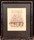 Vintage Antique Sporting American Football Print Canvas Signed By Shea Framed