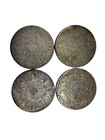 Vintage English Silverplate Coasters Set Of 4 Engraved Barware Made In England