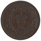 1861 New Brunswick 1 Cent     Victoria     Canada Colonial Coin