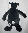 Rare Jellycat London Bashful Badger Medium 12  Dark Gray   White Soft Plush