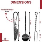 Forged Iron Functional Outdoor Camping Dinnerware Set With Knife W  Sheath