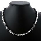 Women s 925 Sterling Silver 10mm Hollow Balls Beads 20  Chain Necklace