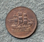 1835 Prince Edward Island Ships Colonies Commerce Half Penny Token 997 Org Lustr