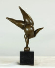 Bronze Woman Sculpture Statue Acrobat Curvey Female Marble Decor Art Lady Balanc
