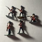Lot Of 5 Antique British Lead Figures Vintage Britain