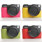 For Canon G1x Mark Ii M2 Handmade Genuine Real Leather Half Camera Case Bag 