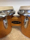 Vtg 1950s-70   s Magnum Bongos Drums Metal Flake Gold 6 25    7 5   Made In Japan