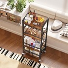 Small Bar Cart Home Serving With 4-tier Shelf Mobile Kitchen Large Storage