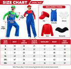 Adult Mario Luigi Halloween Costume Cosplay Fancy Dress Outfit With Hat   Access