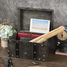 Elldoo Wooden Treasure Chest With Lock  Vintage Pirate Chest  Large   Keepsakes