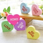 Valentines Day Decor Candy Heart Table Decorations Sign  6 Pcs Wooden Tiered 