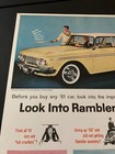 1961 Amc Rambler Custom Sedan - Vintage Original Color Print Ad   Wall Art Clean