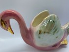 Vintage Mid Century Ceramic Pink Iridescent Swan Planter Hollywood Regency Mcm 