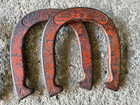 Set 4 Vintage Official Diamond Double Ringer Horseshoes   Posts Yard Games Usa