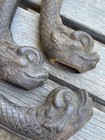 3 Vintage 1880s  Antique Cast Iron Nautical Dolphin Or Dragon Stool Feet