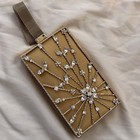 Vintage Rhinestone Dance Compact Wristlet Minaudiere Mirror Lipstick Case