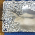 Arthur Court Grape Vine Aluminum Serving Tray  Large Silver Rectangle W  Handles