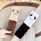 2pcs Cute Puppy Seat Belt Cover  Soft Plush Shoulder Pad For Car Interior Dog-1