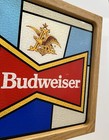 Vintage 1989 Budweiser Stained Glass Style Beer Sign Wall Art Bar Man Cave Decor