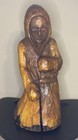 Rare Vintage Wood Carving Boxer Fighter Sculpture 23    Tall Hand Carved Mma Ufc