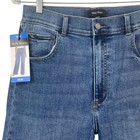 New Well Worn Wide Leg High Waisted Denim Jeans Medium Blue Wash Size 30 Stretch