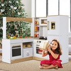 Kids Corner Play Kitchen Wooden Pretend Kitchen Playset Toddler Cooking Toy Gift